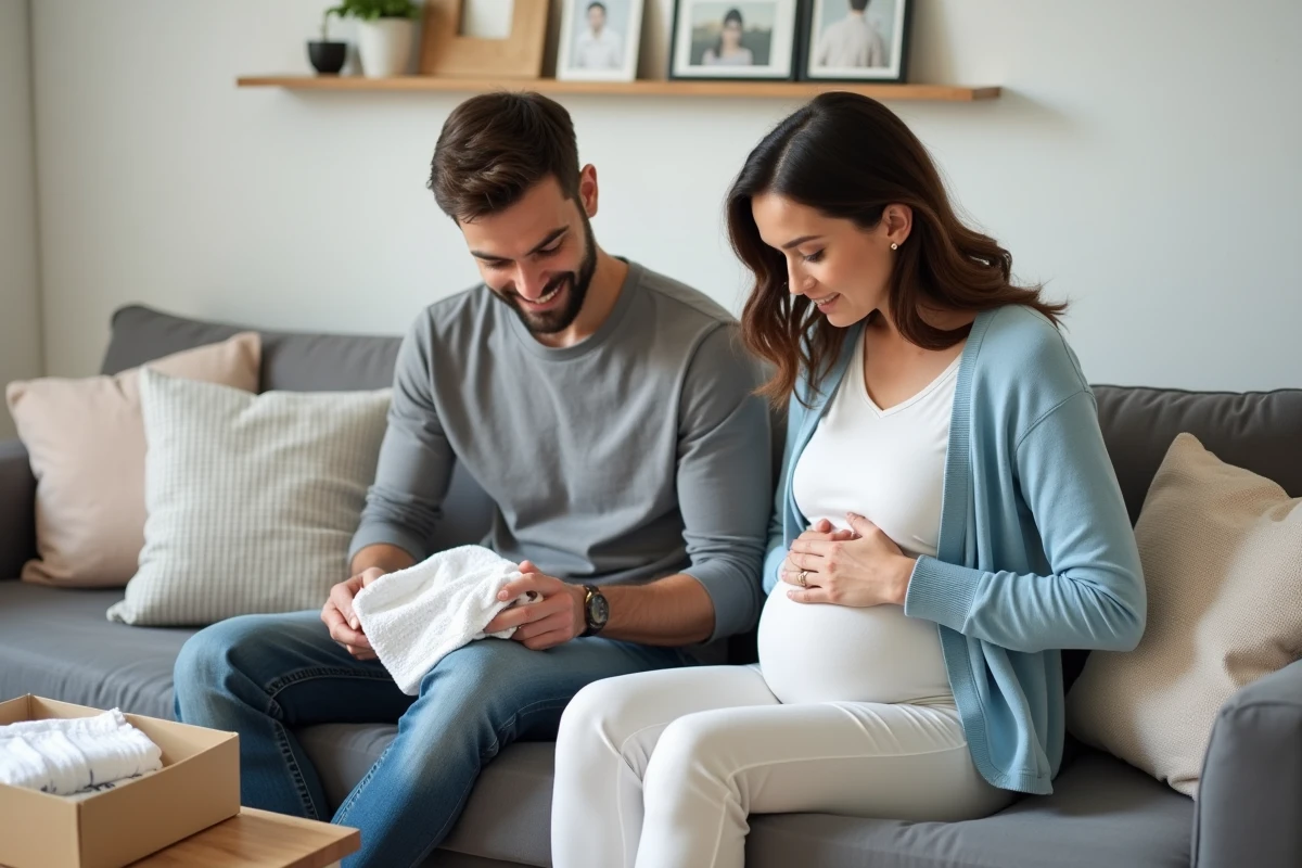 Couple préparant un sac pour l