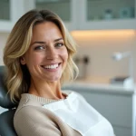 Femme dentaire souriante dans une clinique moderne