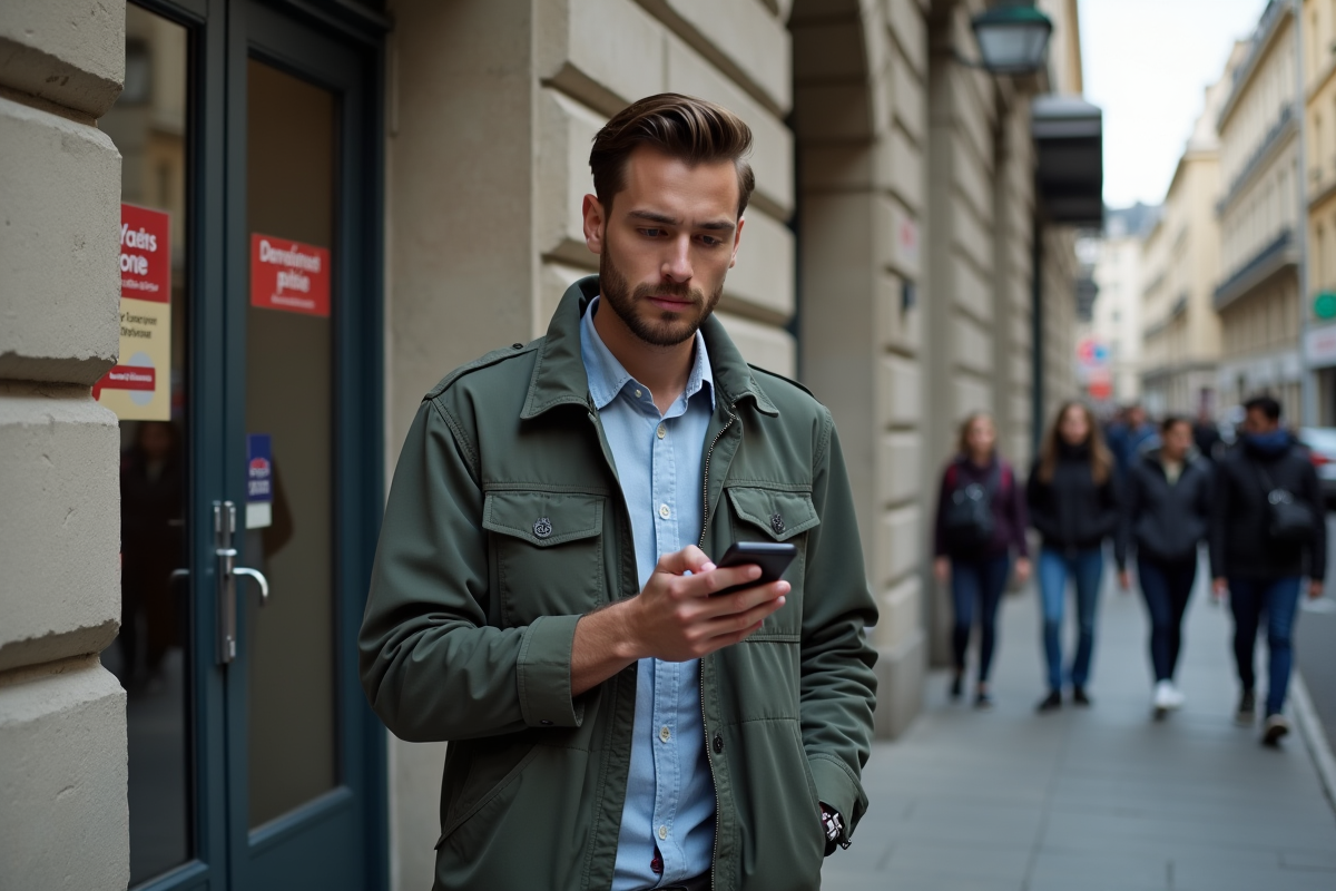 Jeune homme devant l