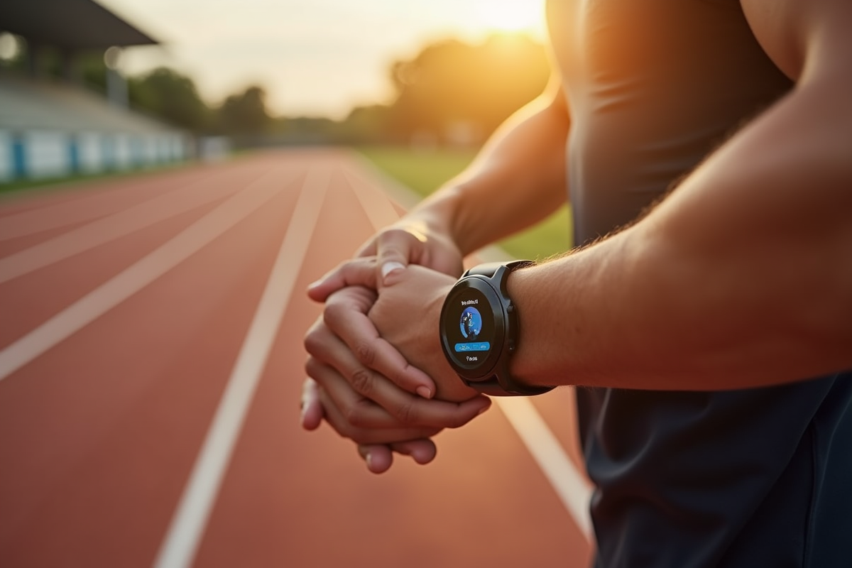 Montre connectée affichant 3 miles lors d