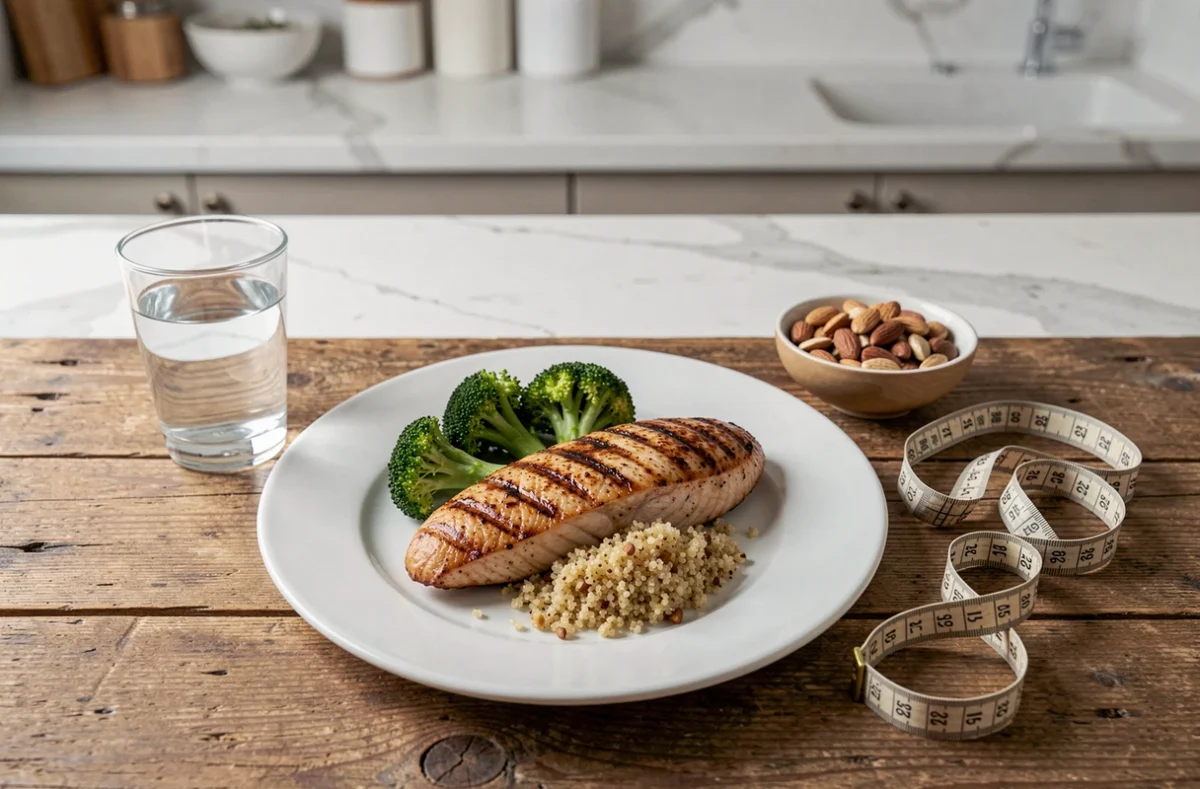 Repas riche en protéines pour préserver la masse musculaire lors d'une perte de poids rapide